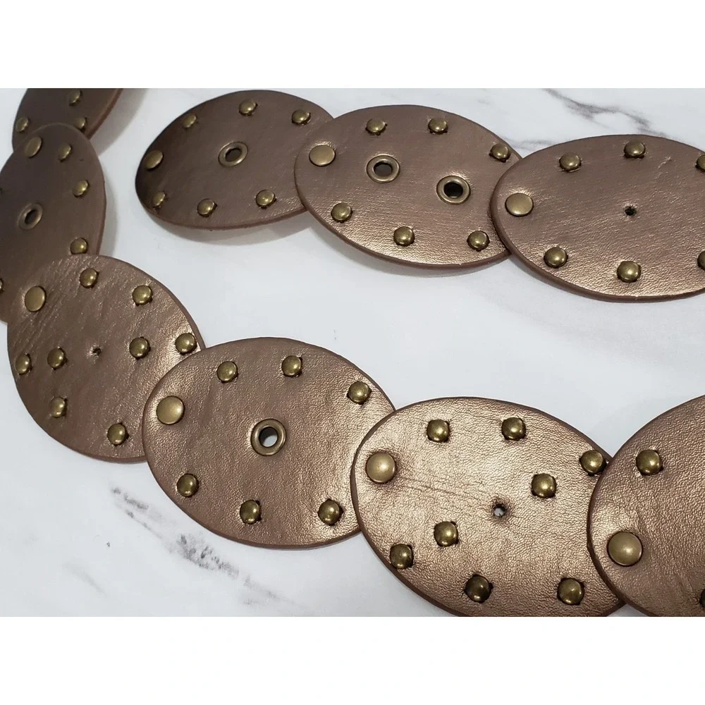 Oval Disc Belt Women Concho Western Boho y2k bohemian festival statement BRASS